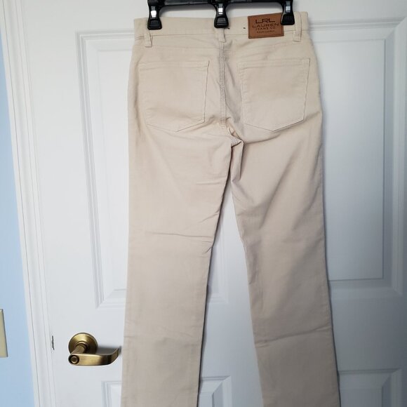 Lauren Ralph Lauren Classic Straight Leg Corduroy Ivory Pants - Picture 2 of 9